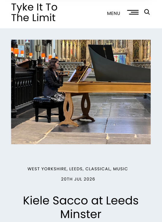 Review by Stan Graham: Kiele Sacco at Leeds Minster Continuo Connect - In Conversation: Kiele Sacco