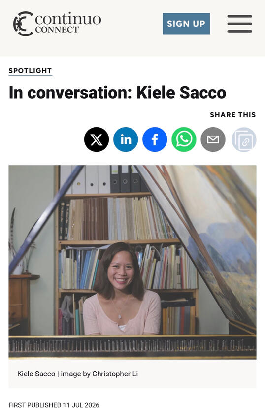 Continuo Connect - In Conversation: Kiele Sacco Continuo Connect - In Conversation: Kiele Sacco